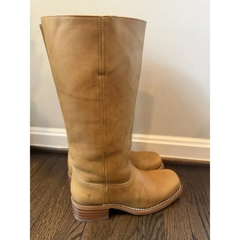 Frye Campus Banana Leather Tall Boots Women's Sz 9.5 $495 - Picture 6 of 16